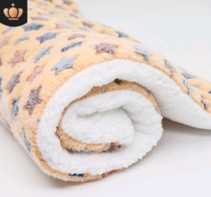 Cute Cat Blankets Dog Pet Mat (Option: Beige starry sky-M55x45)