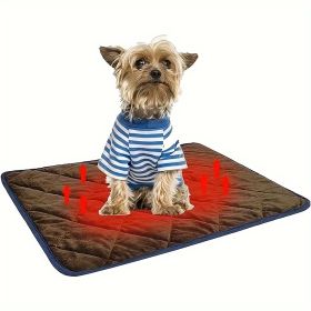 Dog Cat Bed, Cat Dog Non-Slip Mat, Extra Warm Thermal Pet Pad  Self-Heating Cat Mat Warm Thermal Pet Pad Washable Dog Crate Pad Heat Dog Cat Bed (Option: Brown-M)